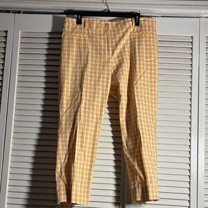 Yellow Gingham Slim Pants